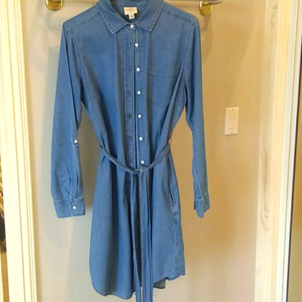 Ladies chambray button down dress